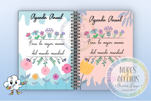 Kit Agenda Anual Mom´s Flowers