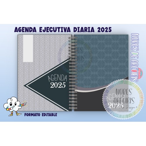 Agenda Diaria FORMAL NEUTRA 2025 con HORAS