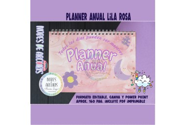 Planner Horizontal Lila Rosa