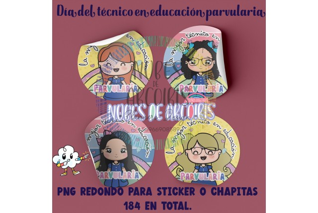 Stickers PNG Técnicos educación parvularia