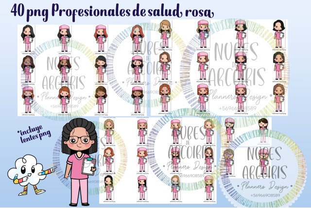 Clipart Profesional salud delantal ROSA