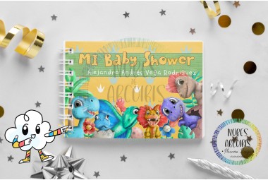 Libro Firmas Baby Shower Dinosaurios