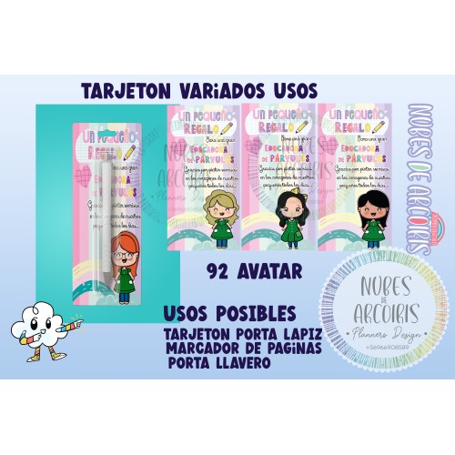 Tarjetón Regalo Educadoras de Párvulos