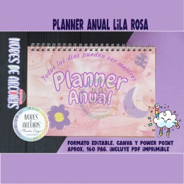 Planner Horizontal Lila Rosa