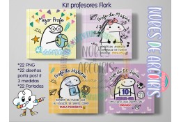 Kit Porta Post it Profesores Flork