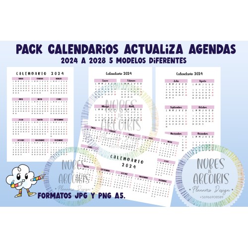 Kit de Calendarios para actualización de Agendas 2024 a 2028